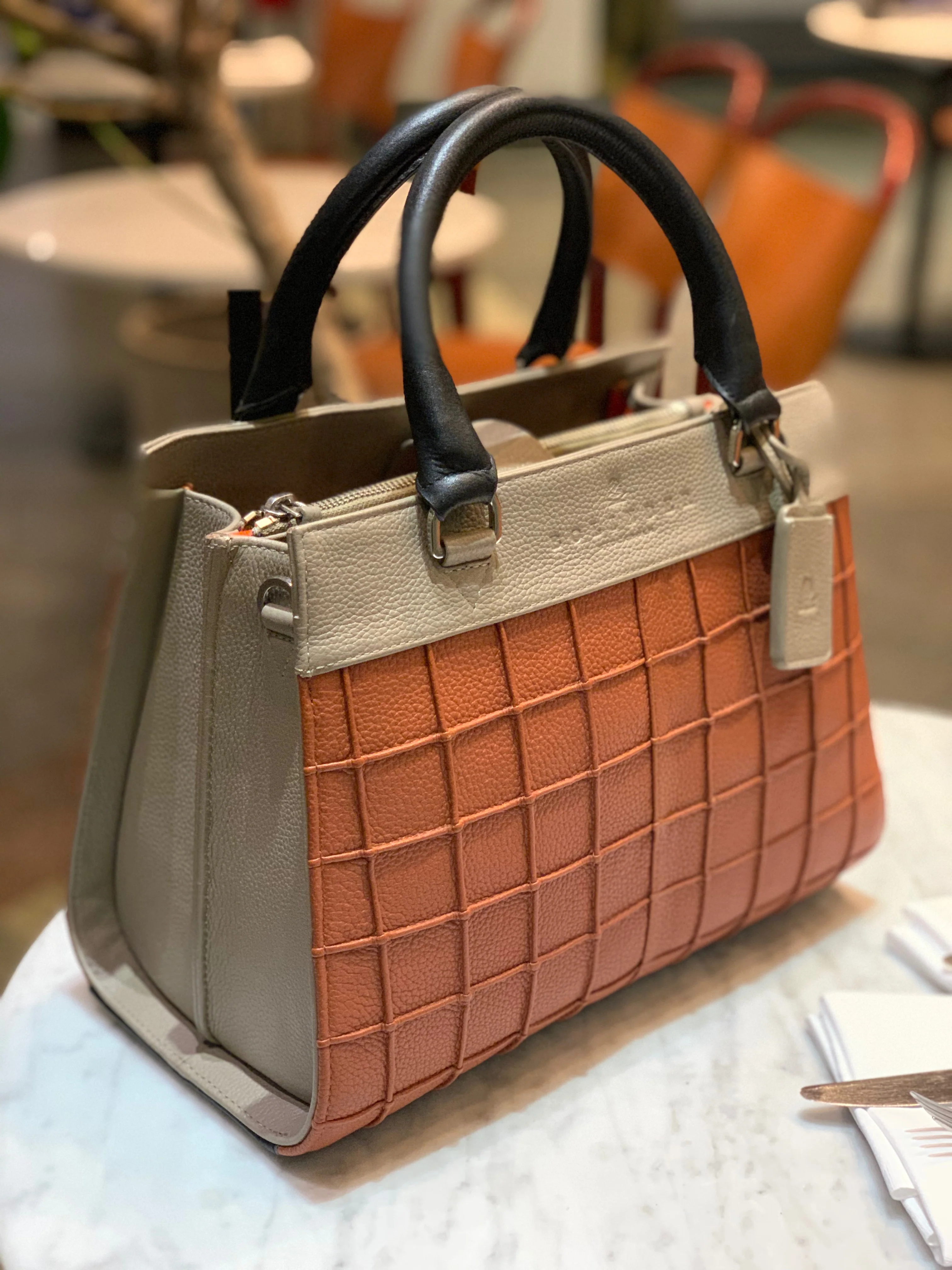 Dignity Mini Tote Multi Cognac Grey - Image 6