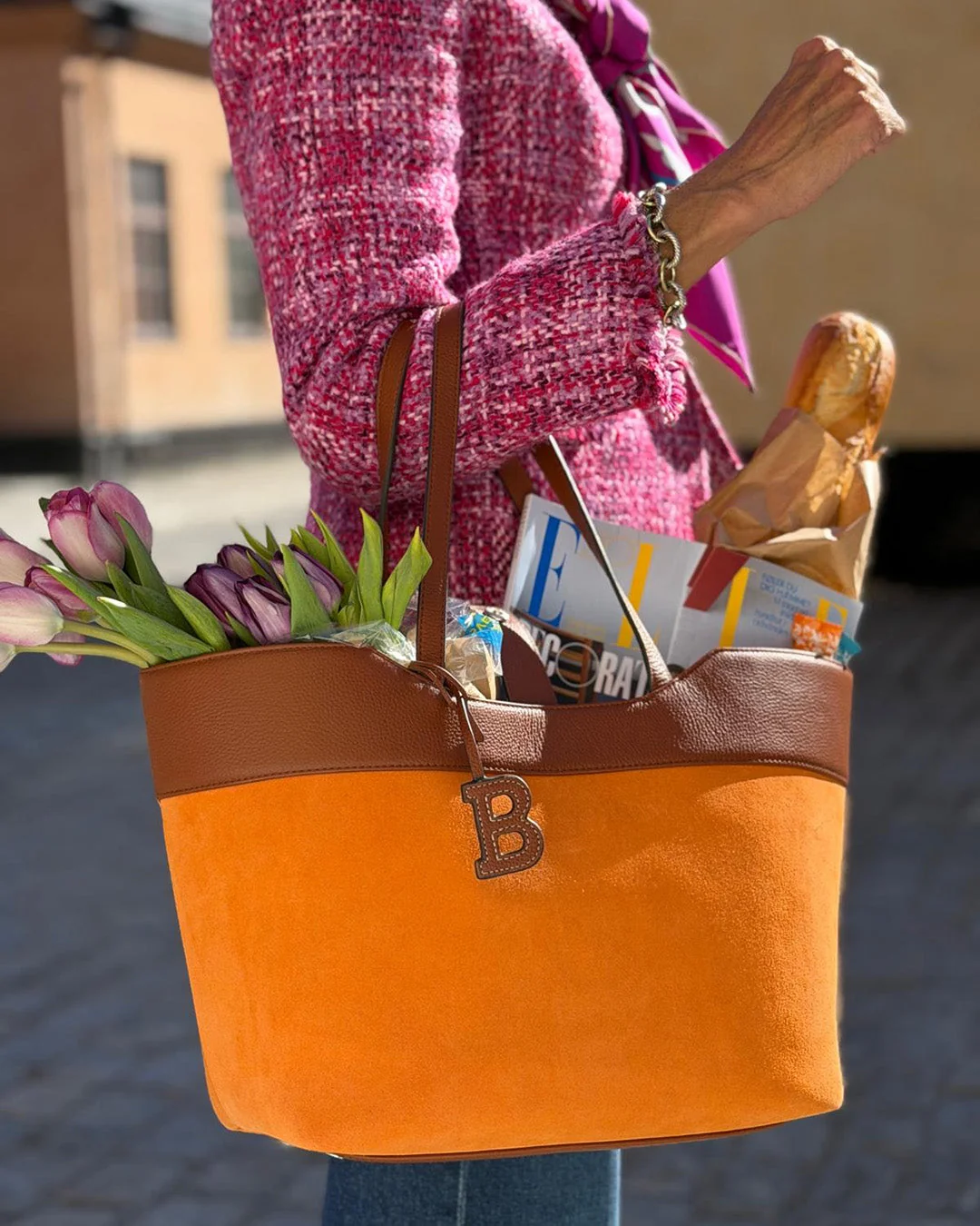 Monica Tote Suede Orange - Image 7